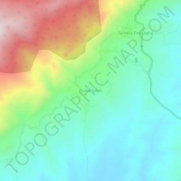 Carte topographique Ouled Salah, altitude, relief