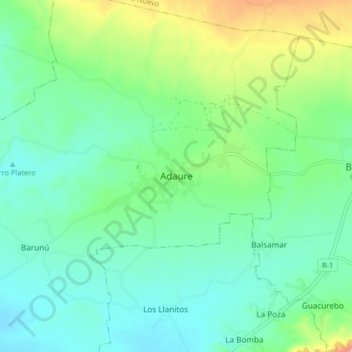 Carte topographique Adaure, altitude, relief