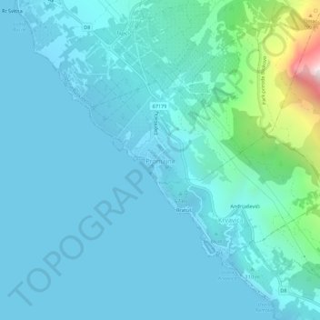 Carte topographique Promajna, altitude, relief