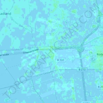Carte topographique Rodenkircherwurp, altitude, relief
