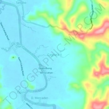 Carte topographique Cagdara-o, altitude, relief