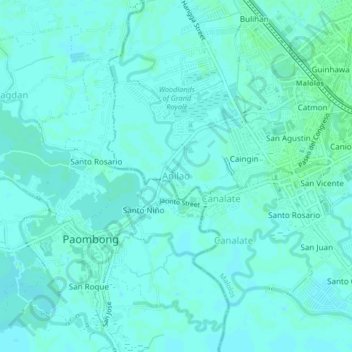 Carte topographique Anilao, altitude, relief