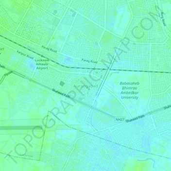 Carte topographique Aurangabad, altitude, relief