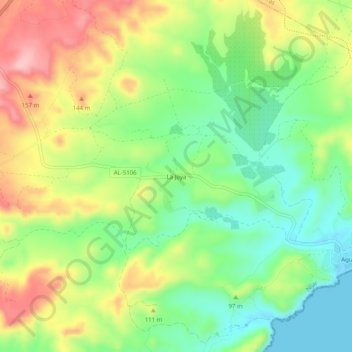 Carte topographique La Joya, altitude, relief