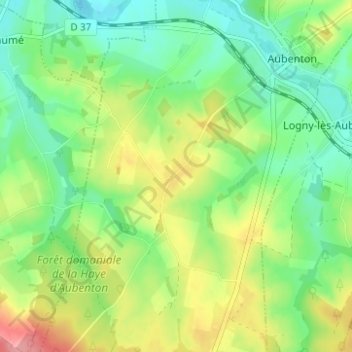 Carte topographique Hurtebise, altitude, relief