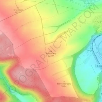 Carte topographique Ronneberg, altitude, relief