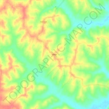 Carte topographique Mines, altitude, relief