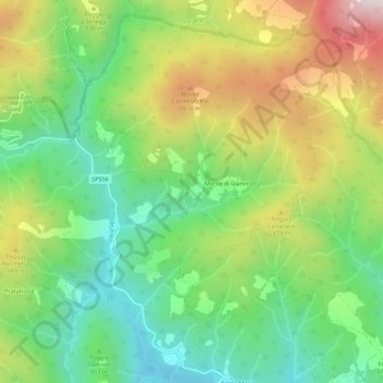 Carte topographique Vallucciole, altitude, relief