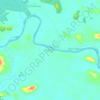 Carte topographique Ban Xon, altitude, relief