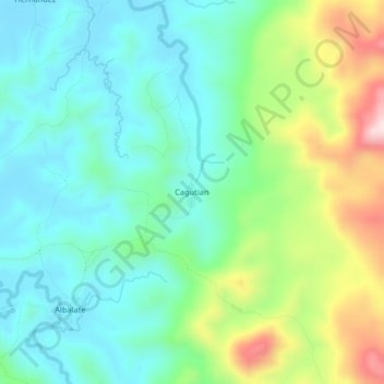 Carte topographique Cagutian, altitude, relief