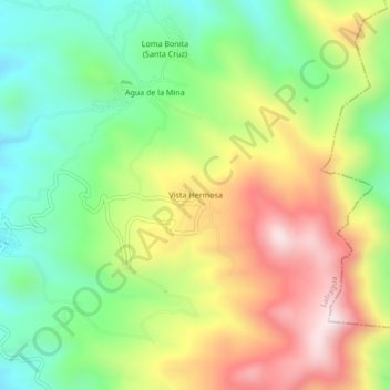 Carte topographique Vista Hermosa, altitude, relief