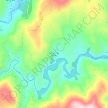 Carte topographique Fornelos de Filloás, altitude, relief