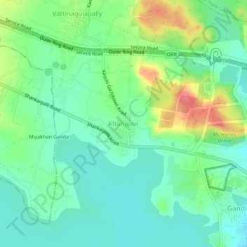 Carte topographique Khanapur, altitude, relief