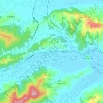 Carte topographique Pocaia, altitude, relief