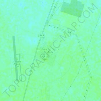 Carte topographique Base de Ghassi Touil, altitude, relief