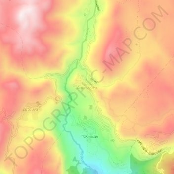 Carte topographique Dimitsána, altitude, relief
