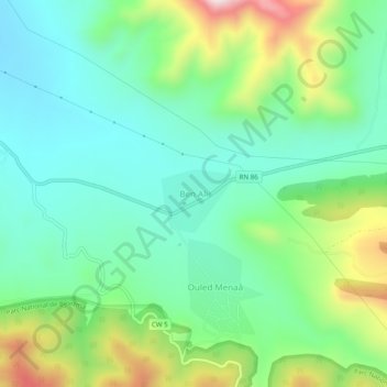 Carte topographique Ben Ali, altitude, relief