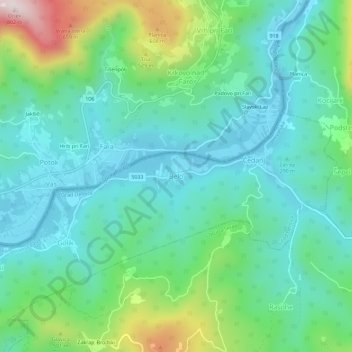 Carte topographique Belo, altitude, relief