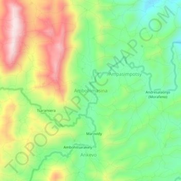 Carte topographique Ambohimasina, altitude, relief