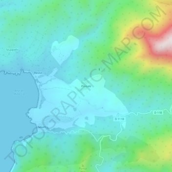 Carte topographique Pisinale, altitude, relief