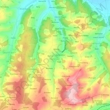 Carte topographique Gerbe, altitude, relief