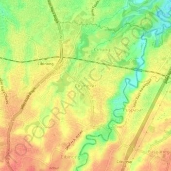 Carte topographique Cirimekar, altitude, relief