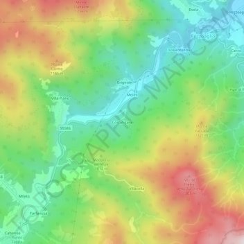 Carte topographique Costafigara, altitude, relief