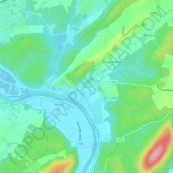 Carte topographique Routelle, altitude, relief