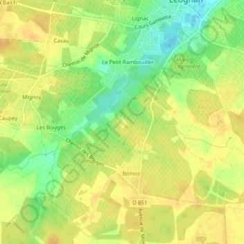 Carte topographique Château de France, altitude, relief