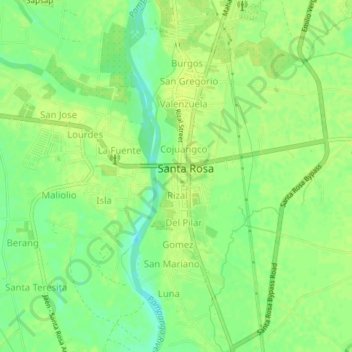 Carte topographique Zamora, altitude, relief