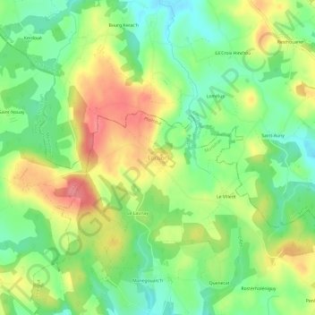 Carte topographique Locuon, altitude, relief