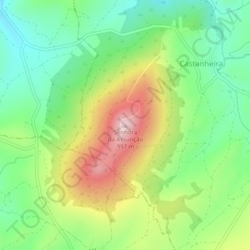 Carte topographique Senhora da Assunção, altitude, relief