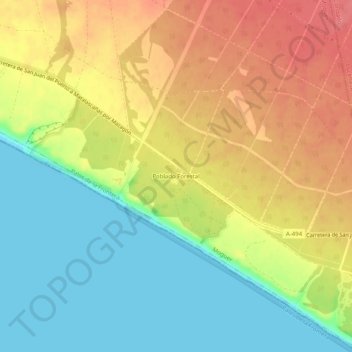 Carte topographique Poblado Forestal, altitude, relief