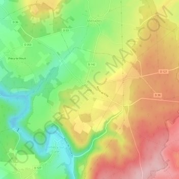 Carte topographique Usy, altitude, relief