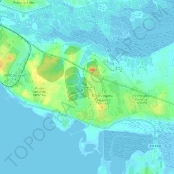 Carte topographique Mitrena, altitude, relief