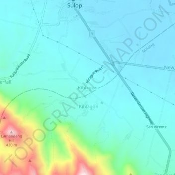 Carte topographique Kiblagon, altitude, relief