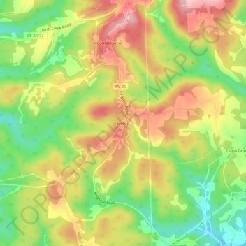 Carte topographique Jessop, altitude, relief