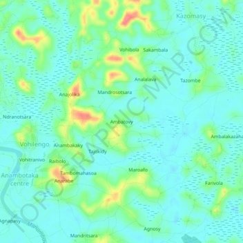 Carte topographique Ambatovy, altitude, relief