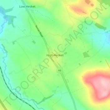 Carte topographique High Hesket, altitude, relief