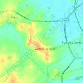 Carte topographique Marshborough, altitude, relief