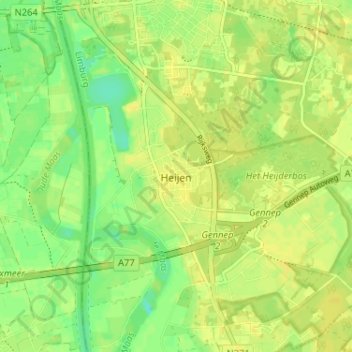 Carte topographique Heyen, altitude, relief