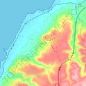 Carte topographique As Sarafand, altitude, relief