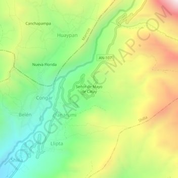Carte topographique Señor de Mayo de Catay, altitude, relief