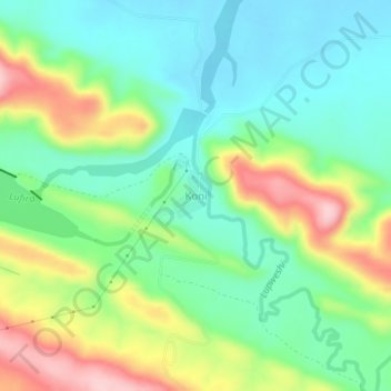 Carte topographique Koni, altitude, relief