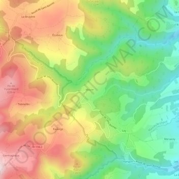 Carte topographique Maure, altitude, relief