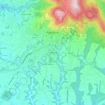 Carte topographique Colombella, altitude, relief