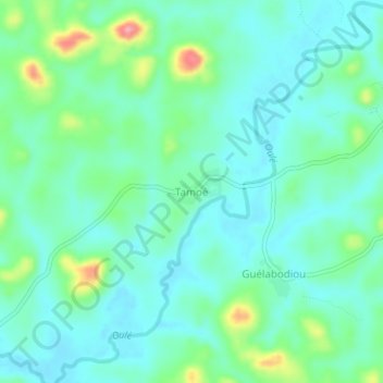 Carte topographique Tamoé, altitude, relief