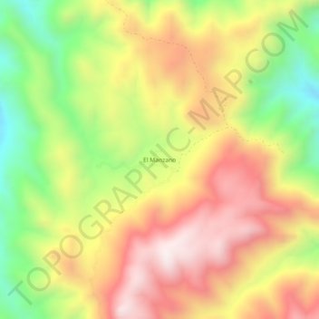 Carte topographique El Manzano, altitude, relief