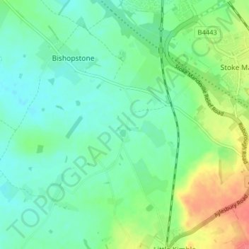 Carte topographique Marsh, altitude, relief