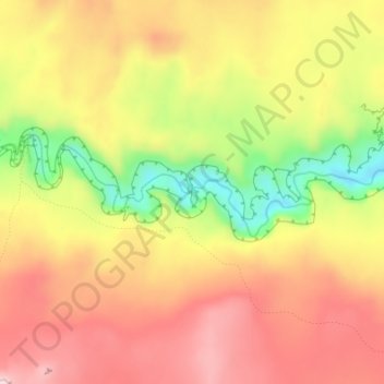 Carte topographique Coyote Natural Bridge, altitude, relief